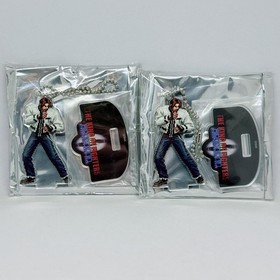 SNK NEOGEO KOF Blind Acrylic Stand 3pcs + Keychain Set  Used,
