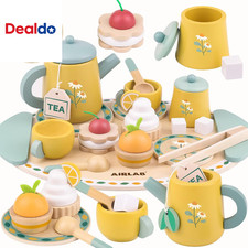 Tea Sets for Toddlers 3-5 Girl Birthday Gift 3 Year Old Princess Party Wooden Pl