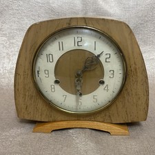 Rare Smiths “ Lisbon”  1950s Westminster chime mantle clock with key.