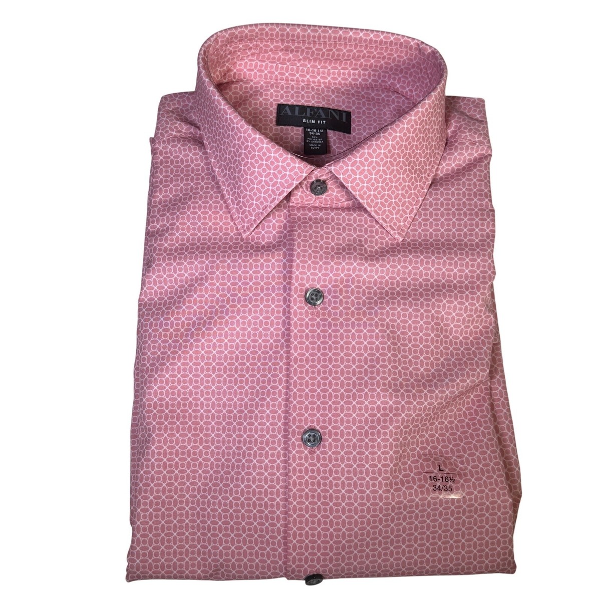 Alfani Mens Slim Fit Dress Shirt Large 16-16.5 34-35 Pink Alfani Mens Slim Fit Dress Shirt Large 16-16.5 34-35 Pink