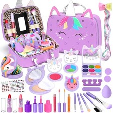 Kids Washable Makeup Girl Toys - Real Make up Set for Kid Children Princess C...