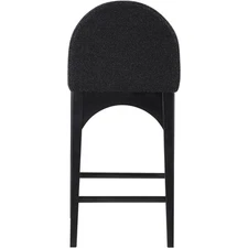 Pemberly Row Modern / Contemporary Black Boucle Fabric Stool