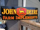 VINTAGE RARE JOHN DEERE PORCELAIN SIGN HUGE 3FT QUALITY FARM TRACTOR EQUIPMENT