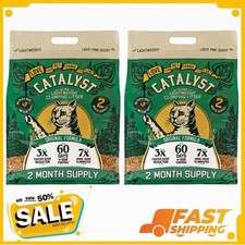 2 Pack Catalyst Pet Softwood Natural Clumping Cat Litter, Original Formula, 15lb