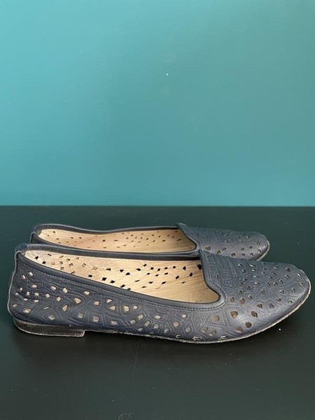 Women Baldinini Loafers Navy Leather 37