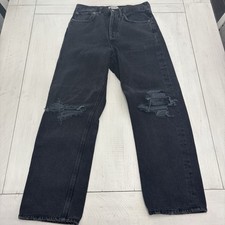 Agolde 90's High Rise Size 26 Distressed Straight Leg Black Pinch Waist Jeans