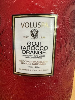 Big Voluspa Goji Tarocco Orange Candle | super Large Glass Jar | 44oz