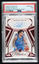 2023 Panini Flawless Rookie Ruby 15/15 Dereck Lively II #RAU-DLV PSA 7 Auto 3d3