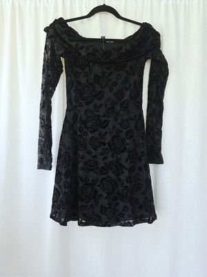 Burnout Velvet Dress Whimsy Goth Romantic Festivalcore XS black Y2K | eBay