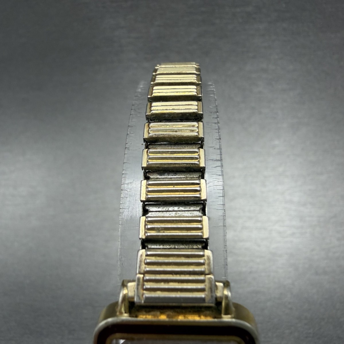 Seiko Tank Watch Women 20mm Rose Dial Gold Tone Rectangle 2320