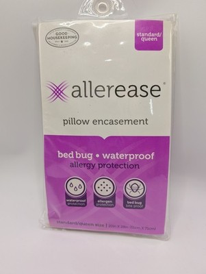 Single Standard/Queen AllerEase Pillow Protector Waterproof Allergen protection