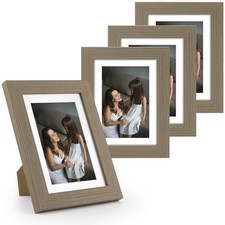 4 Pack 5x7 Wood Photo Picture Frame Fits 4x6 Wall Tabletop Gallery Art Display