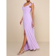 NWT Lulus Dreamy Admiration Lilac Ruffled Maxi Dress Medium