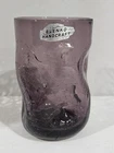 Vintage~Blenko~HandCraft~Glass~Amethyst Purple~Crackle~Pinch Dimple