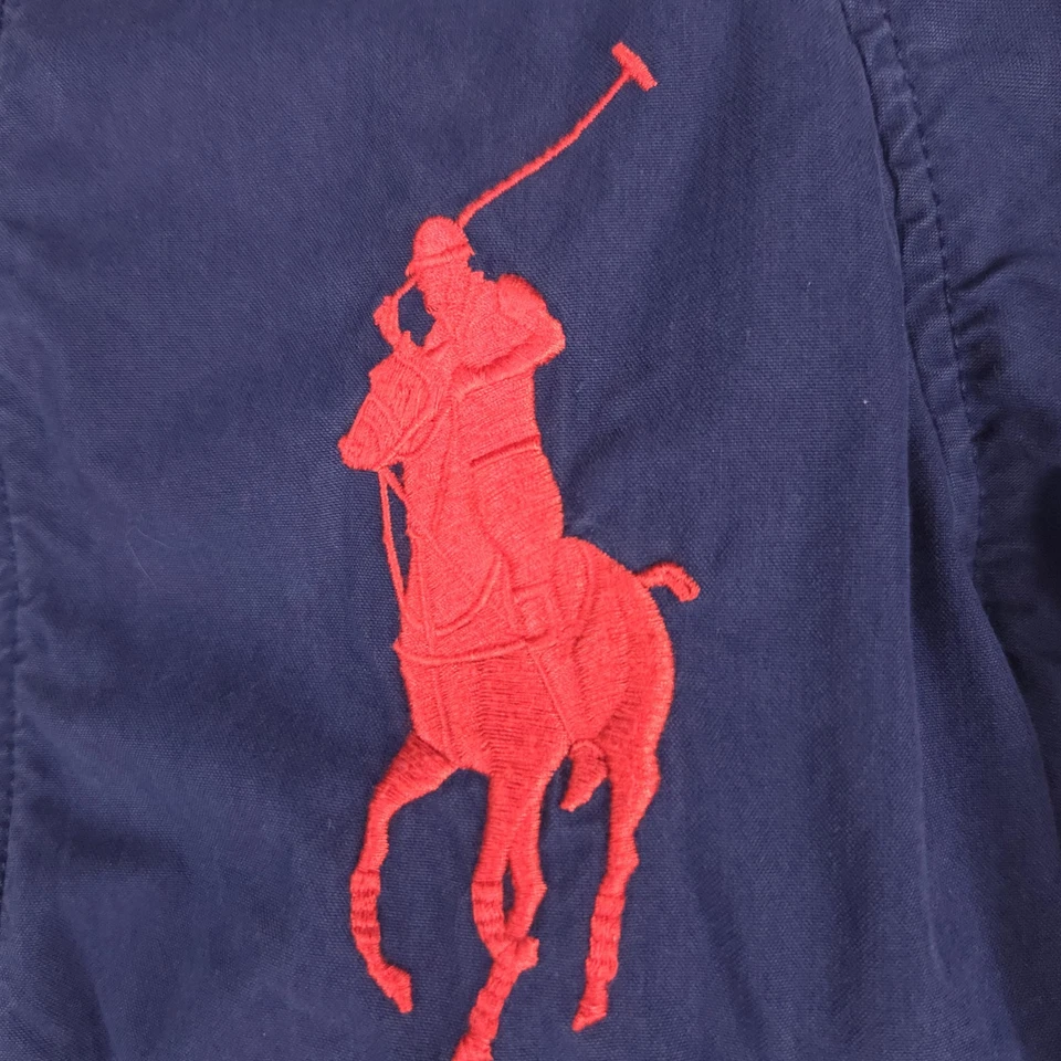 Conjunto Camisa Chaqueta Polo Ralph Lauren Niños Pequeña 8 7 Azul Marino Con Capucha Big Pony Cuadros Foto 4 de 4
