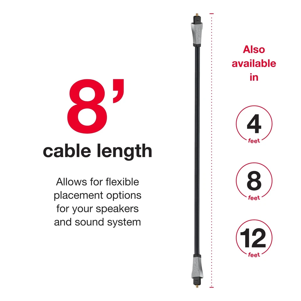 Rocketfish Toslink Optical Audio Cable - Fiber Optic Audio Cable for Home - Image 4 of 4