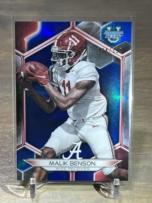 2023 Bowman’s Best University Malik Benson Blue Refractor #144/150 Raiders