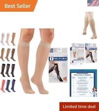 Sheer Compression Stockings, 15-20 mmHg, Women's Knee High Length, 20 Denier,...