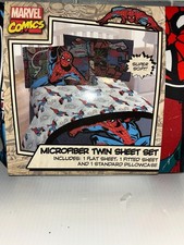 Marvel Comics Spider-Man Twin Sheet Set, Microfiber Kids Bedding NEW Super Soft