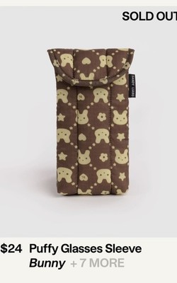 Sandy Liang X Baggu Glasses Sleeve Brown Bunny Print