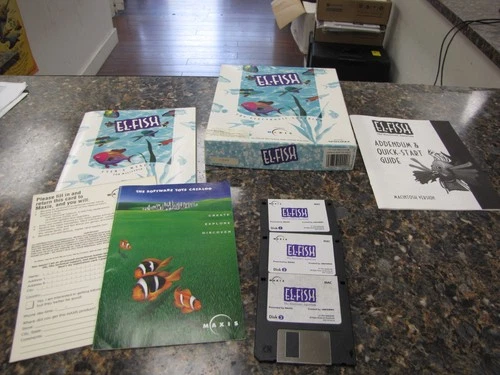 Vintage Maxis El-Fish - The Electronic Aquarium for Macintosh 3.5" Disks - NR48