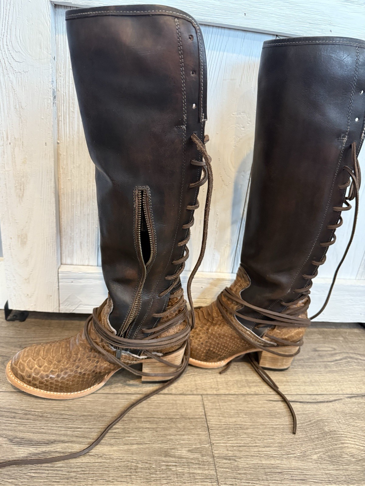 Freebird Beige-Python Multi Coal Boots - image 5