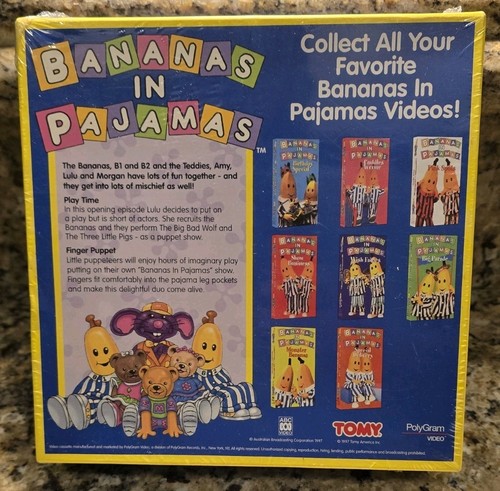 Bananas in Pajamas 7" Plush & Play Time VHS 1997 TOMY NEW VTG - Picture 5 of 6