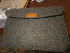 Pro Case Felt Laptop Case 16 X 11 Gray Lined Two Compartments Two Back Pockets