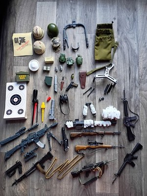 GI Joe Missiles Guns Parts & Accessories And Foot Locker Knife Grenade Bulk Lot