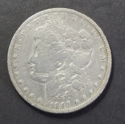 1893-O Morgan Dollar, VG detail, Bent
