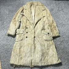 True Vintage Fur Womens Mink Coat Jacket Light Tan Long Coat 1960s 70s DAMAGED