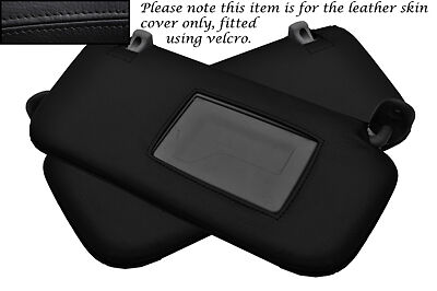BLACK STITCH FITS HYUNDAI GETZ 02-08 2X SUN VISORS LEATHER COVERS ONLY - Picture 1 of 1