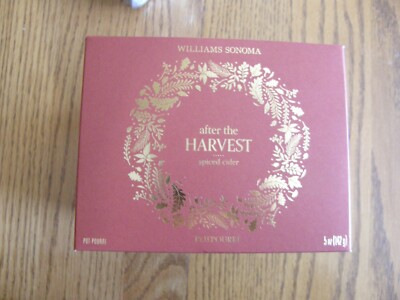 Williams Sonoma After The Harvest Spiced Cider Potpourri + Glass bowl, Gift-New