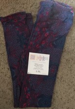 NEW LuLaRoe Kids L/XL Leggings Teal Blue and Red Headdress Feather Tribal