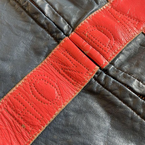 BATES Vintage Leather jacket 1970's Size S USED Rare Blue a 84 - Picture 5 of 12