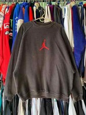 VINTAGE NIKE AIR JORDAN JUMPMAN BLACK SWEATSHIRT SWEATER NBA MEN'S SIZE L