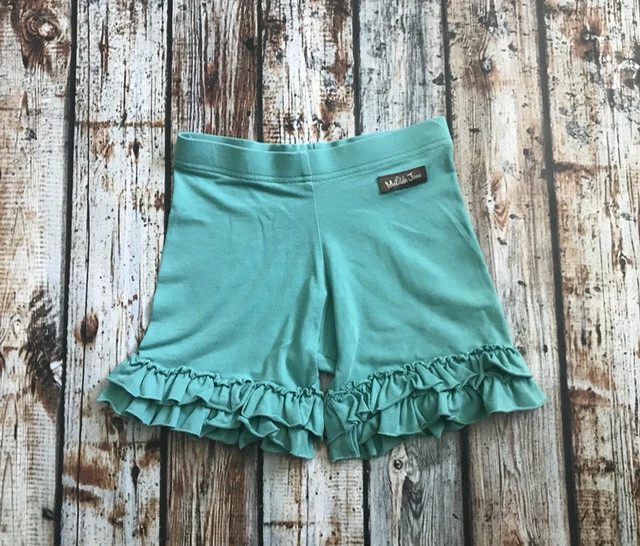  Matilda Jane Tween 12 Aqua Swell Ruffle Shorties Shorts It's a Wonderful Parade - Image 2 of 3