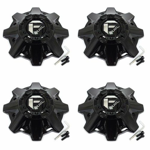 4 Fuel OffRoads Black Center Caps for 8L Cleaver D240 Maverick D260
