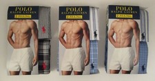 2 RALPH LAUREN POLO BIG  TALL BLACK GRAY BLUE WOVEN COTTON BOXERS UNDERWEAR