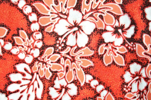 VTG MAGNUM PI Hawaiian Casual Shirt Knit Button Up Orange White Black Floral #03 - Picture 5 of 8