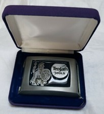 Trojan Tools Belt Buckle Enamel on Pewter E. Hull 1976 w/ Presentation Box EUC