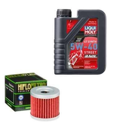 HiFlo Ölfilter Set LIQUI MOLY 5W-40 Race 1L für Mash Seventy Five 125 Bj.2015
