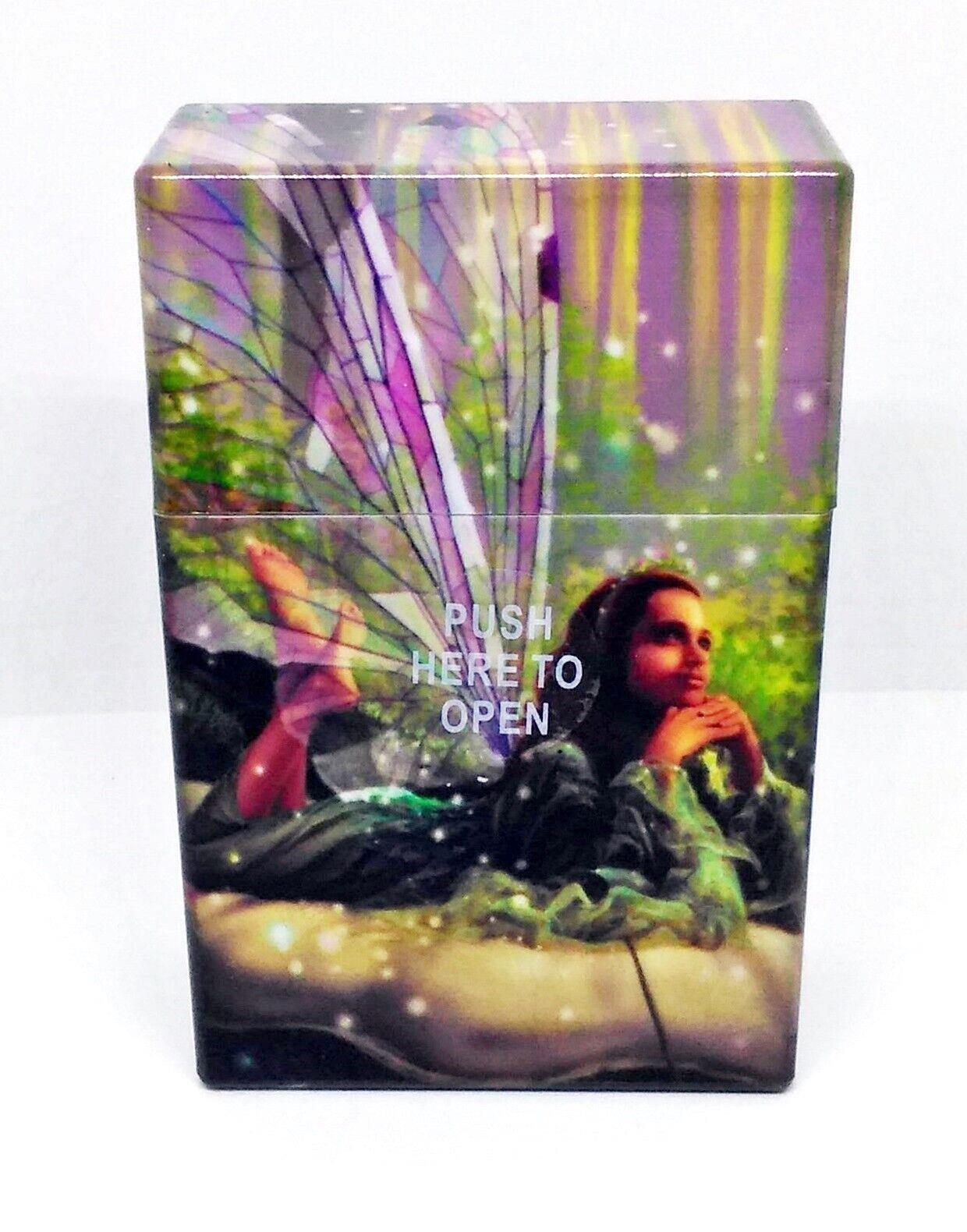 KSI Blue Fairy Design #3 Push-N-Open Button King Size Cigarette Case