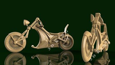 3D STL Model MOTO BIKE for CNC Router Aspire Engraver 3D Printer ArtCam Cut3D