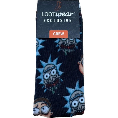 Loot crate Exclusive Crew Loot wear Rick and Morty Adult Swim socks NWT SZ 6-12