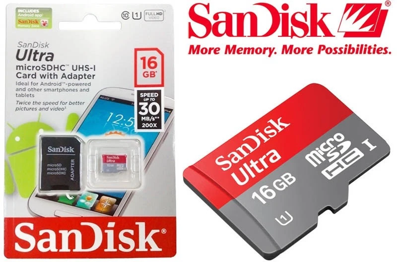 SanDisk 16GB Mobile Ultra MicroSD HC Class 10 Memory Card 16G SDSDQUA-016G-U46A - Image 2 of 3