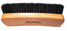 Four Seasons Professional Shoe Shine Buff Brush - 100% Horsehair 8" Long BLACK