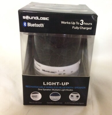 soundlogic light-up rechargeable wireless bluetooth speaker