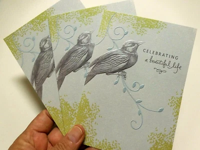 3 Cards Hallmark Sympathy Celebrating a Beautiful Life With Warm Thoughts