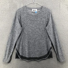 Athleta Long Sleeve Shirt Active Top Pullover Women's Medium Striped Gray 7611